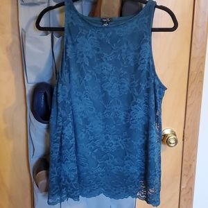 Green lace tank top